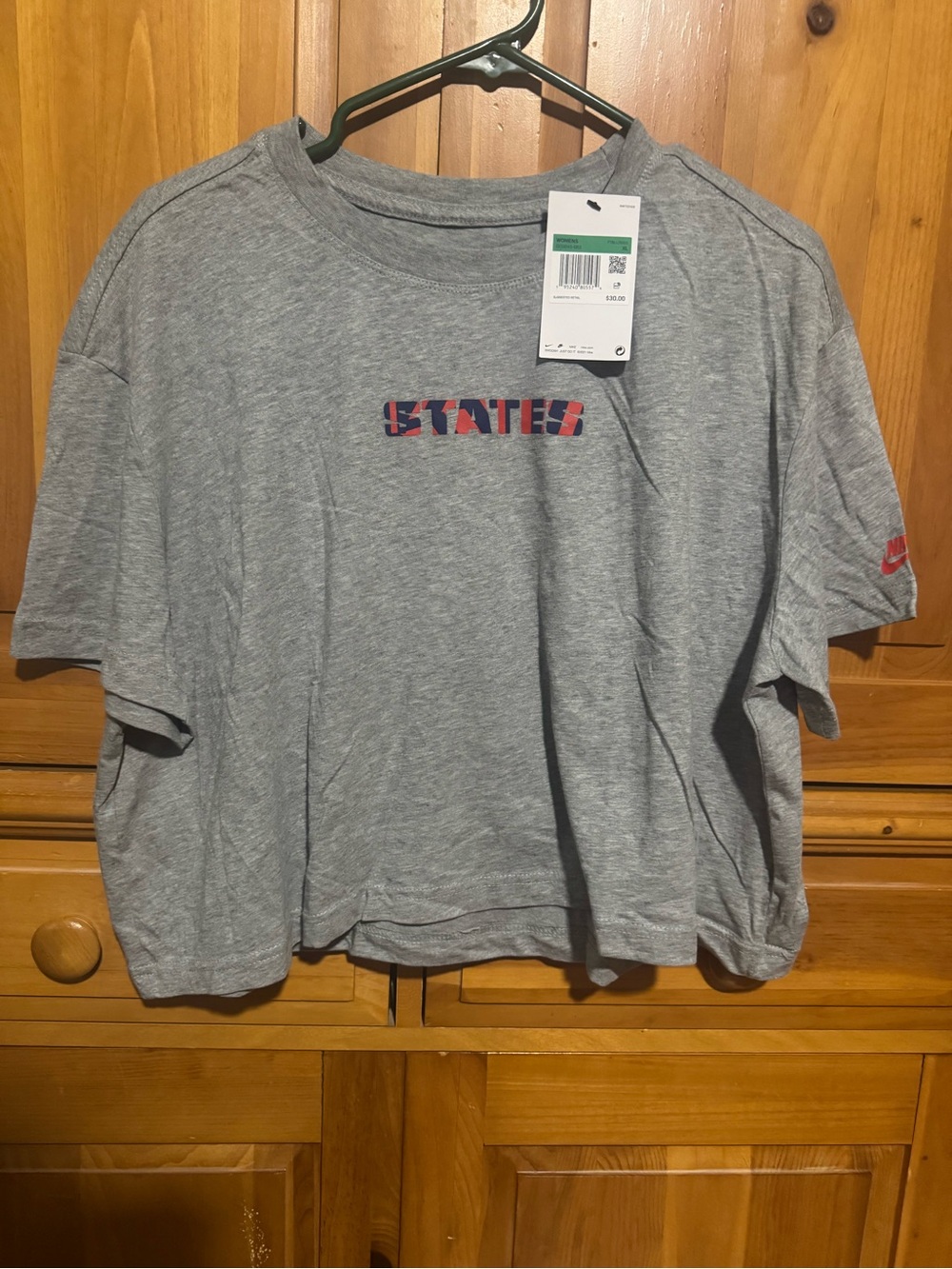 Nike Women’s XL Crop-top 'States' Short-Sleeve T-Shirt USWNT